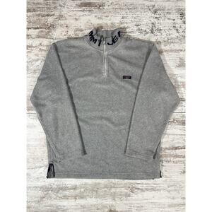 Men's Vintage Tommy Hilfiger Tommy Jeans Gray Fleece Quarter Zip Pullover Sz M